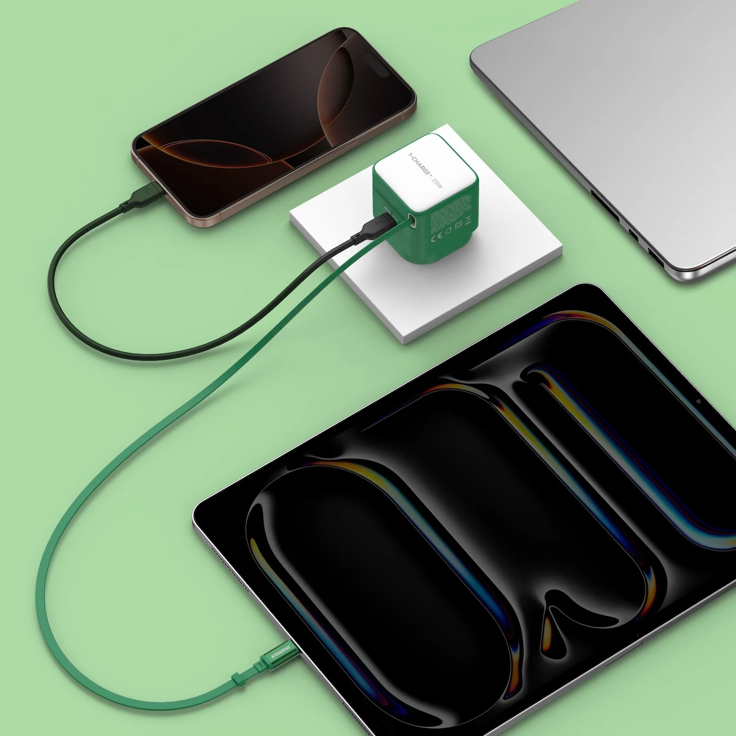 1-Charge+ 1-Port GaN Charger With Built-In USB-C Cable 35W - Image 11