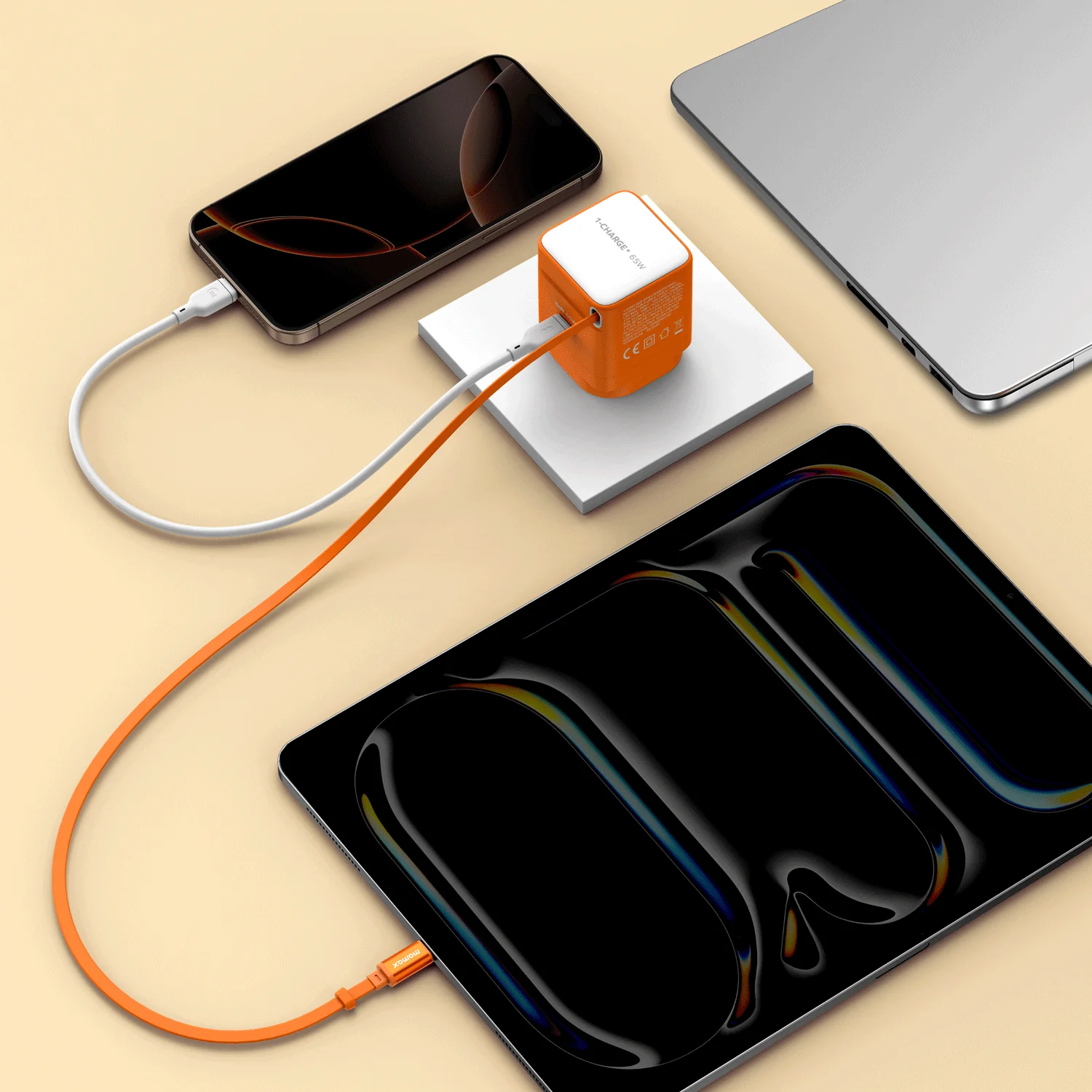 1-Charge+ 1-Port GaN Charger With Built-In USB-C Cable 65W - Image 11