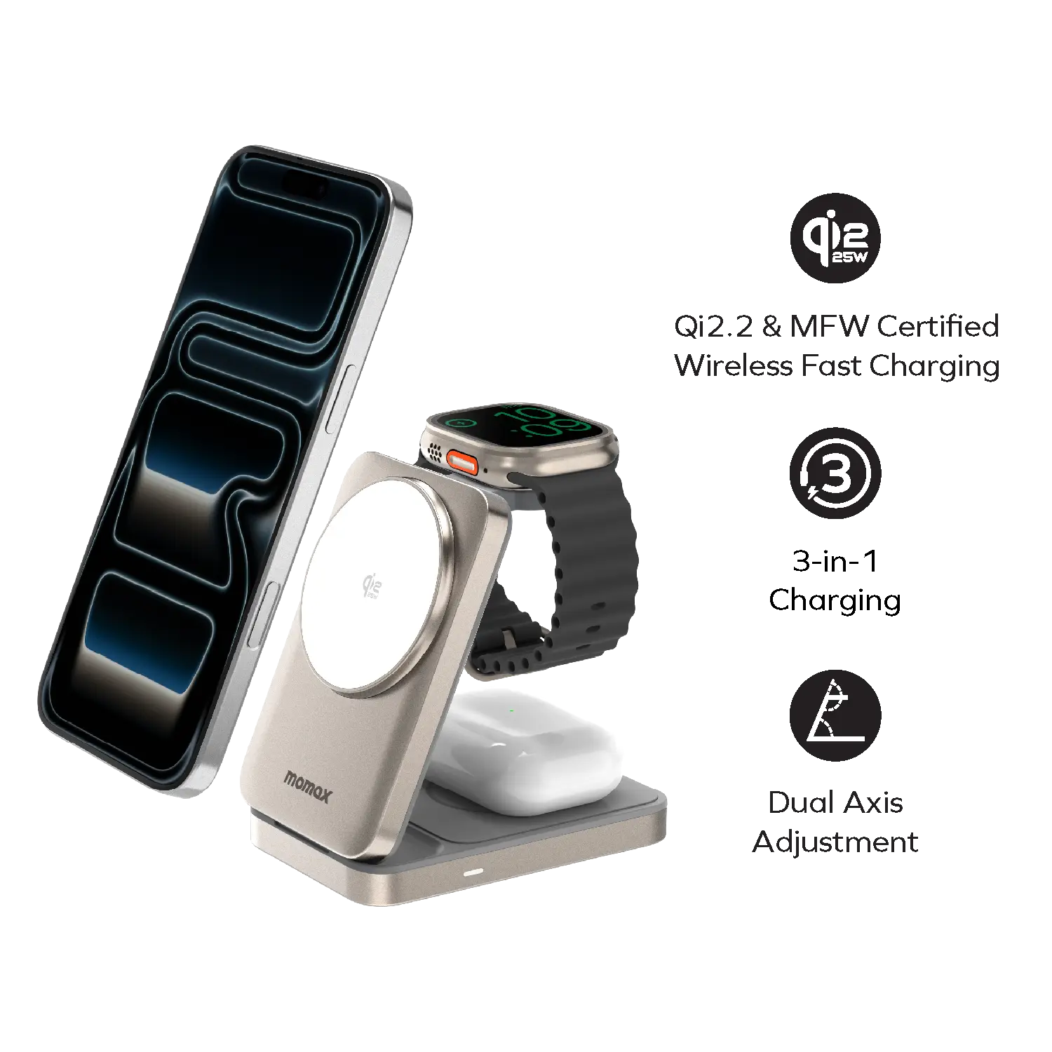 1-Charge Q.Port²
Qi2 25W 3-in-1 Magnetic Wireless Charging Stand - Image 5