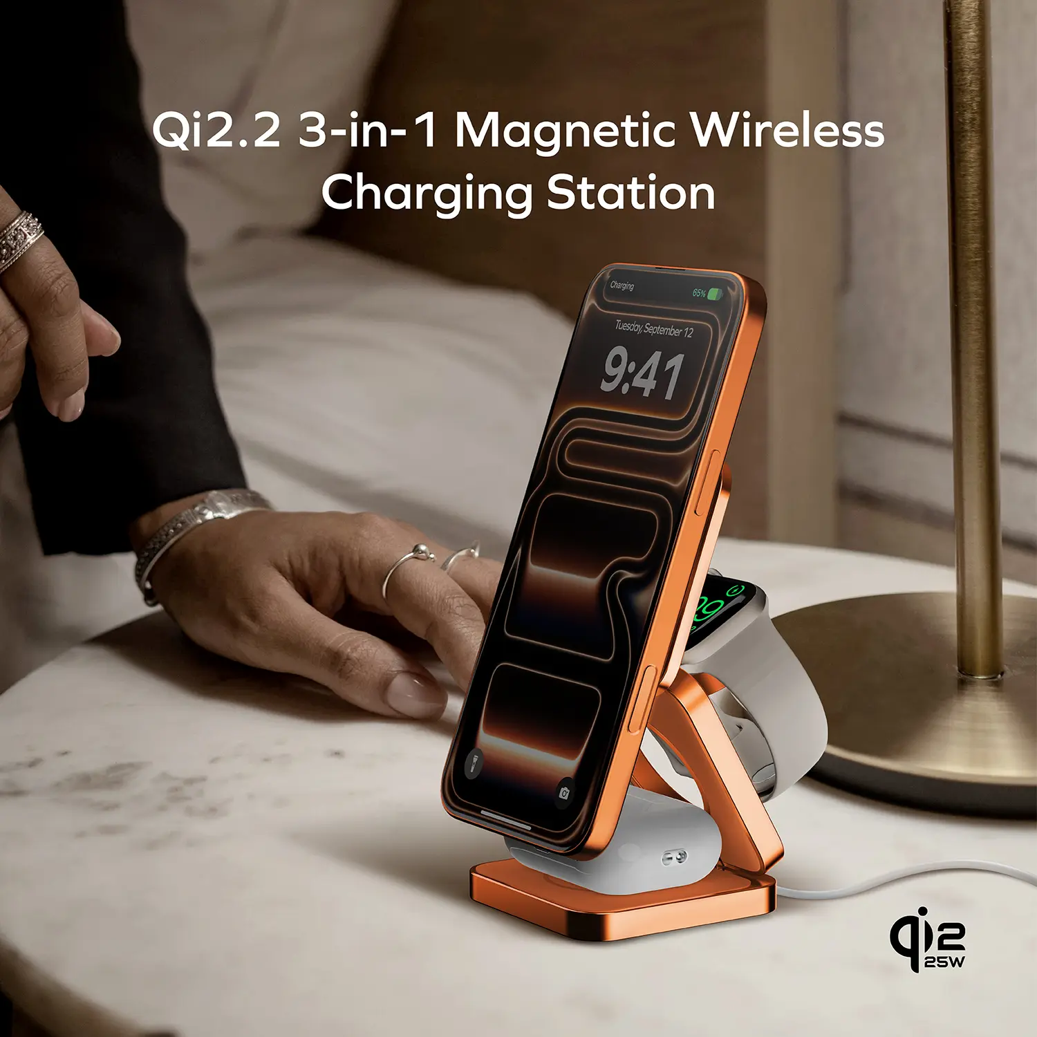 1-Charge Q.Port² Qi2 25W 3-in-1 Magnetic Wireless Charging Station - Image 16