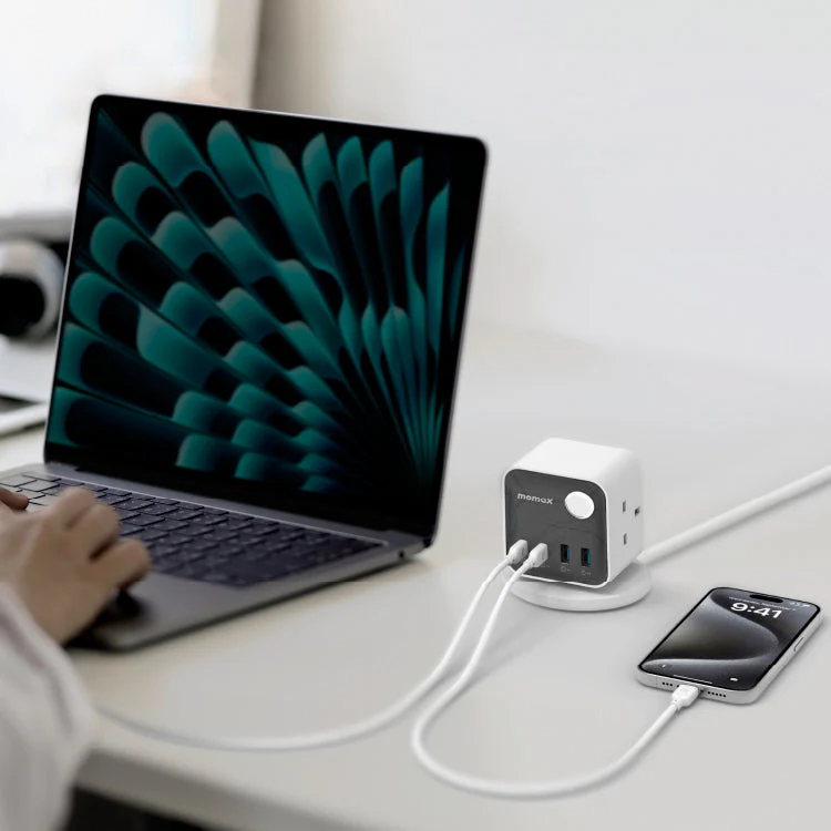 1-Charge Work Flow 3-Outlet GaN Power Cube 25W with USB Ports - Image 6