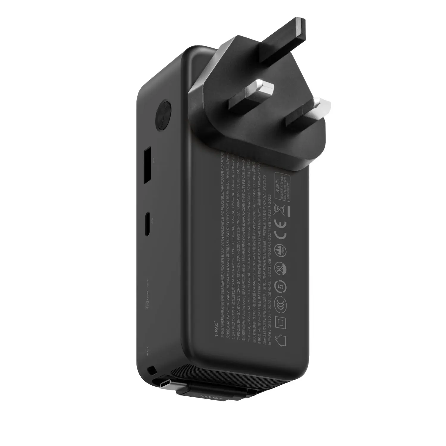 1-Pac⁺ 10000mAh 3in1 Hybrid GaN Battery Pack with Built-In Retractable Cable - Image 11
