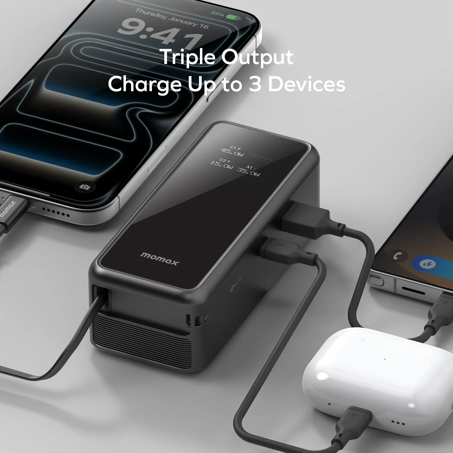 1-Pac⁺ 10000mAh 3in1 Hybrid GaN Battery Pack with Built-In Retractable Cable - Image 17