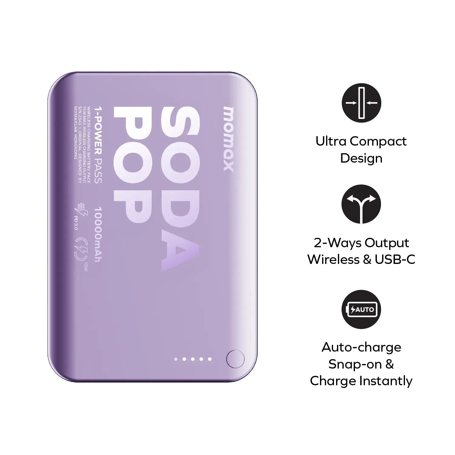 1-Power Pass 10000mAh Magnetic Wireless Battery Pack - Image 7