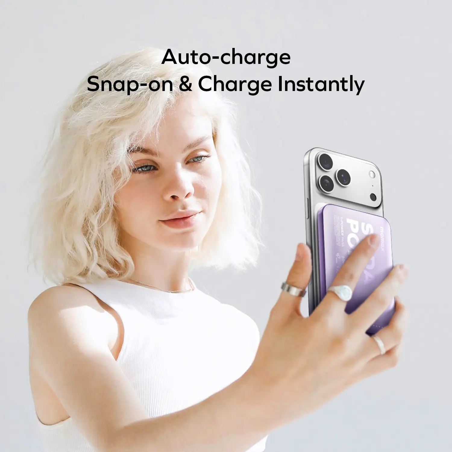 1-Power Pass 5000mAh Magnetic Wireless Charging Battery Pack - Image 12