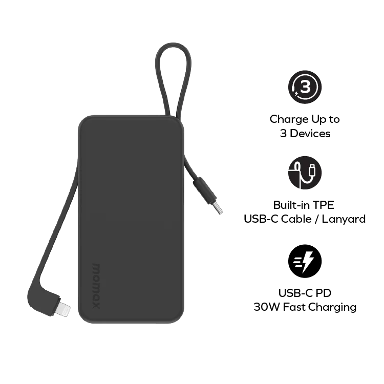 1-Power Vital+ Power Bank 10000mAh With Built-In USB-C and Lightning Cable - Image 5