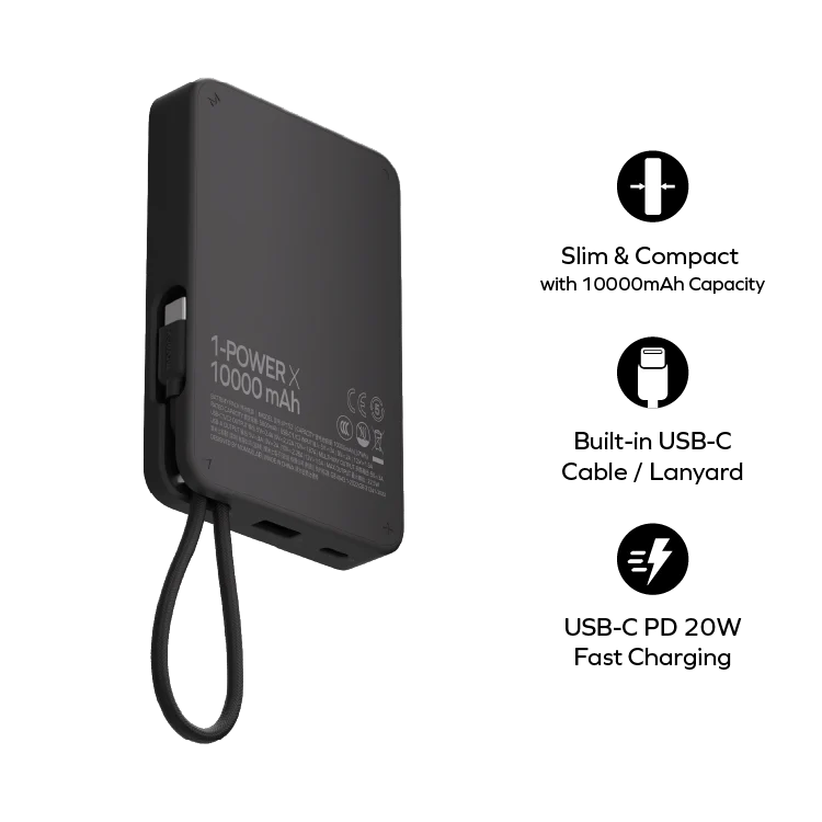 1-Power X Power Bank 10000mAh With Built-in USB-C Cable - Image 7