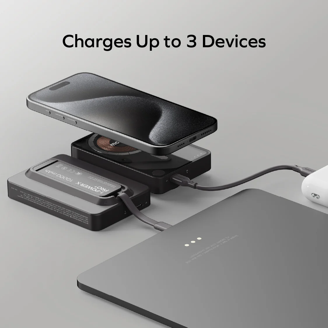 1-Power X Pro+ Magnetic Wireless Power Bank 10000mAh With Built-In USB-C Cable - Image 14