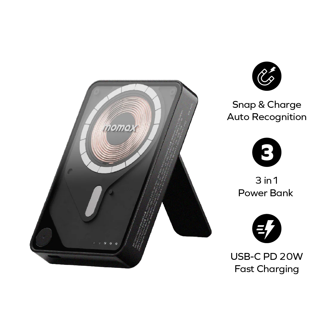 1-Power X Pro+ Magnetic Wireless Power Bank 10000mAh With Built-In USB-C Cable - Image 9