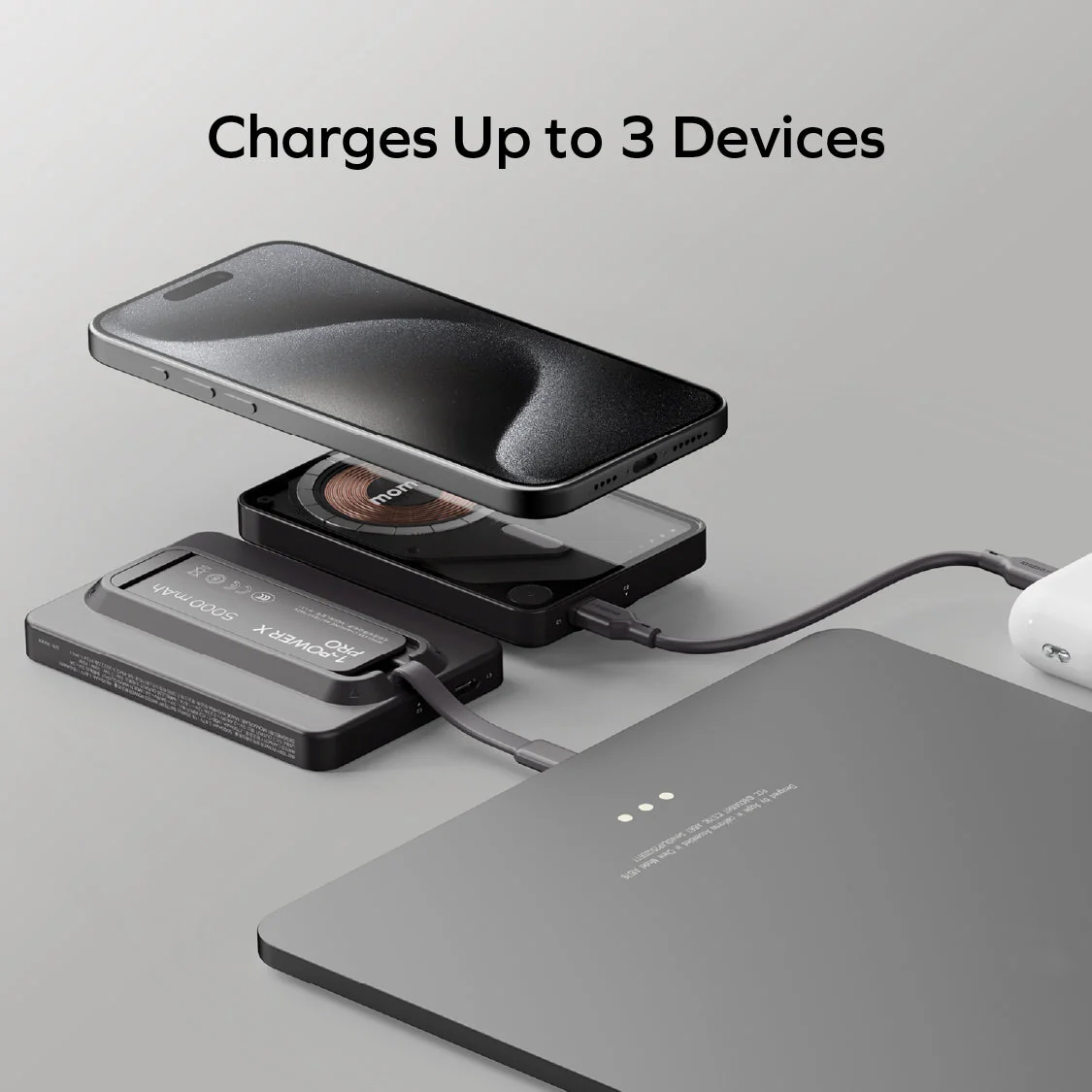 1-Power X Pro Magnetic Wireless Power Bank 5000mAh With Built-In USB-C Cable - Image 14