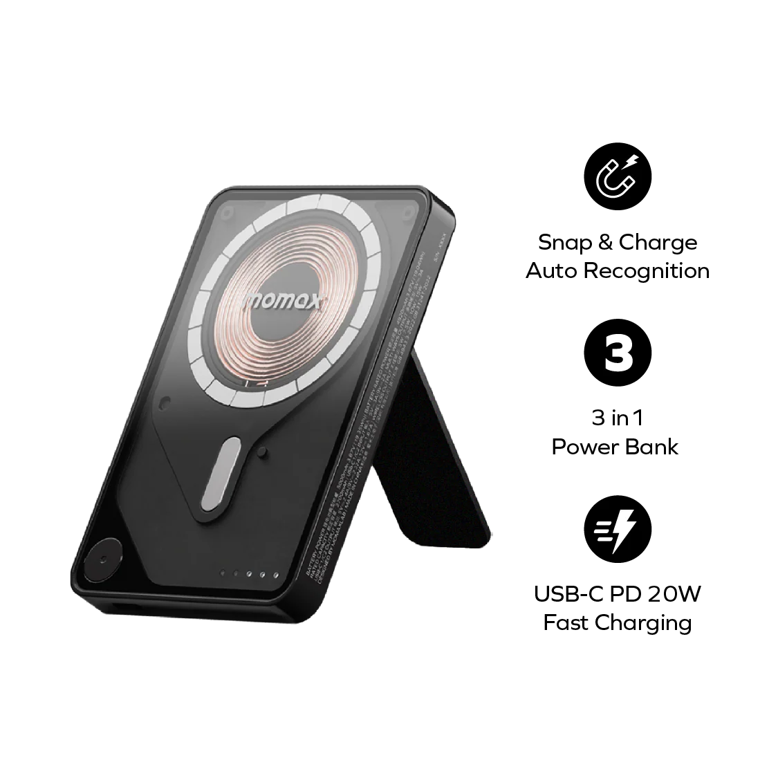 1-Power X Pro Magnetic Wireless Power Bank 5000mAh With Built-In USB-C Cable - Image 9