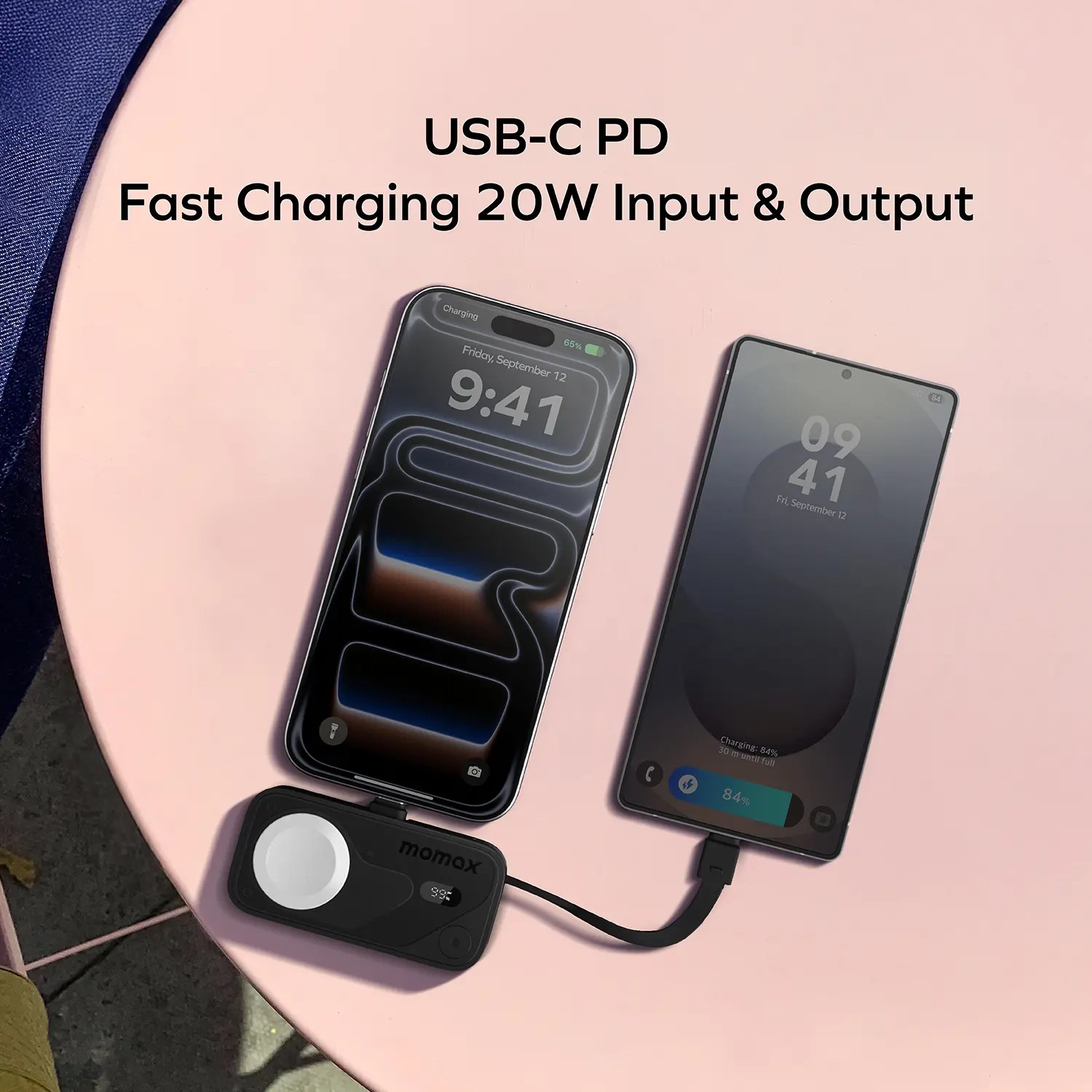 1-Power X Pro Mini⁺ 5000mAh Integrated Foldable USB-C Plug and Built-In USB-C Cable Battery Pack with Apple Watch Fast Charger - Image 9
