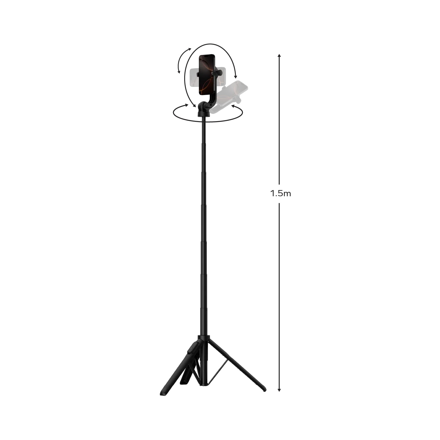 1-Snap Pole Magnetic Tripod Selfie Stick with Wireless Remote - Image 2