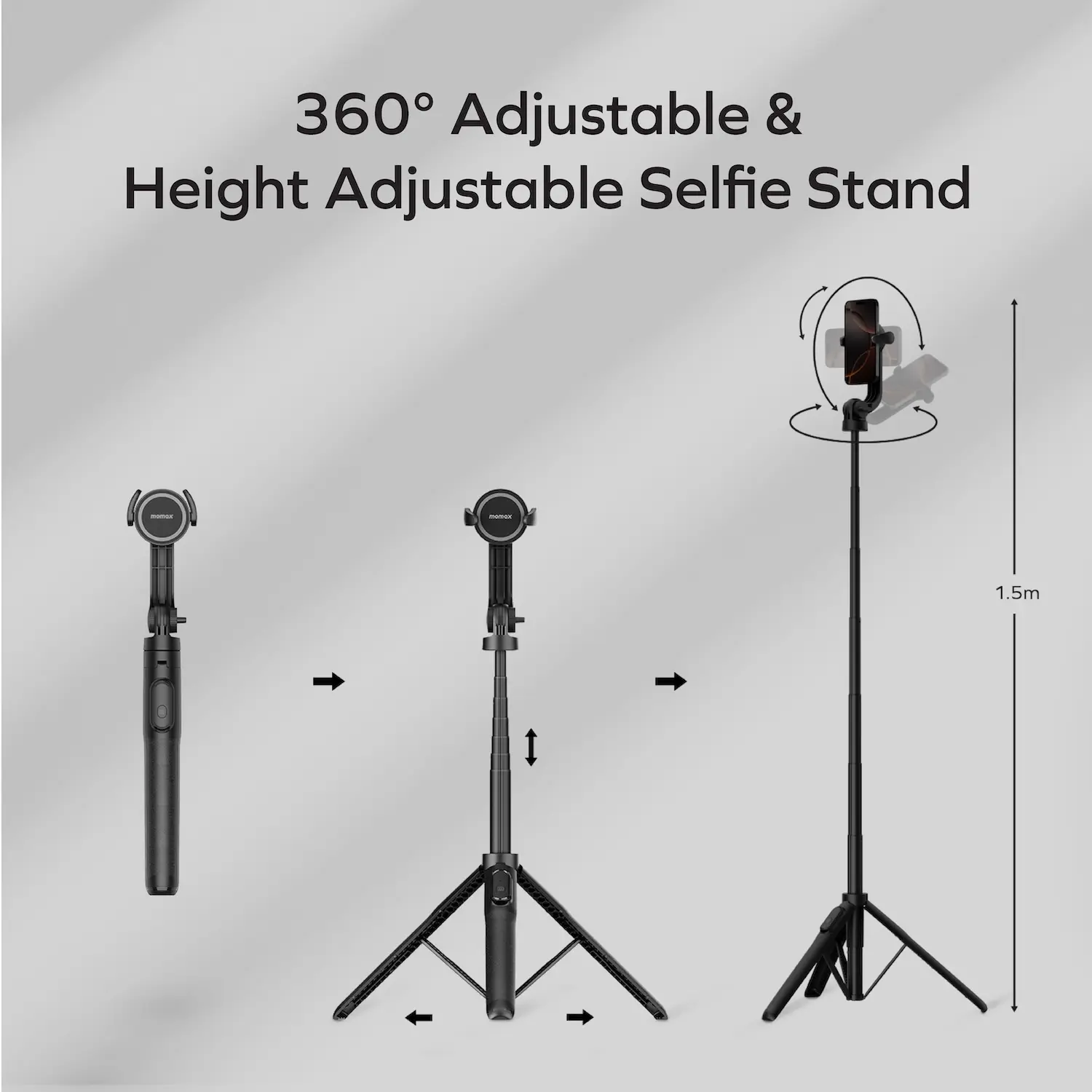 1-Snap Pole Magnetic Tripod Selfie Stick with Wireless Remote - Image 4