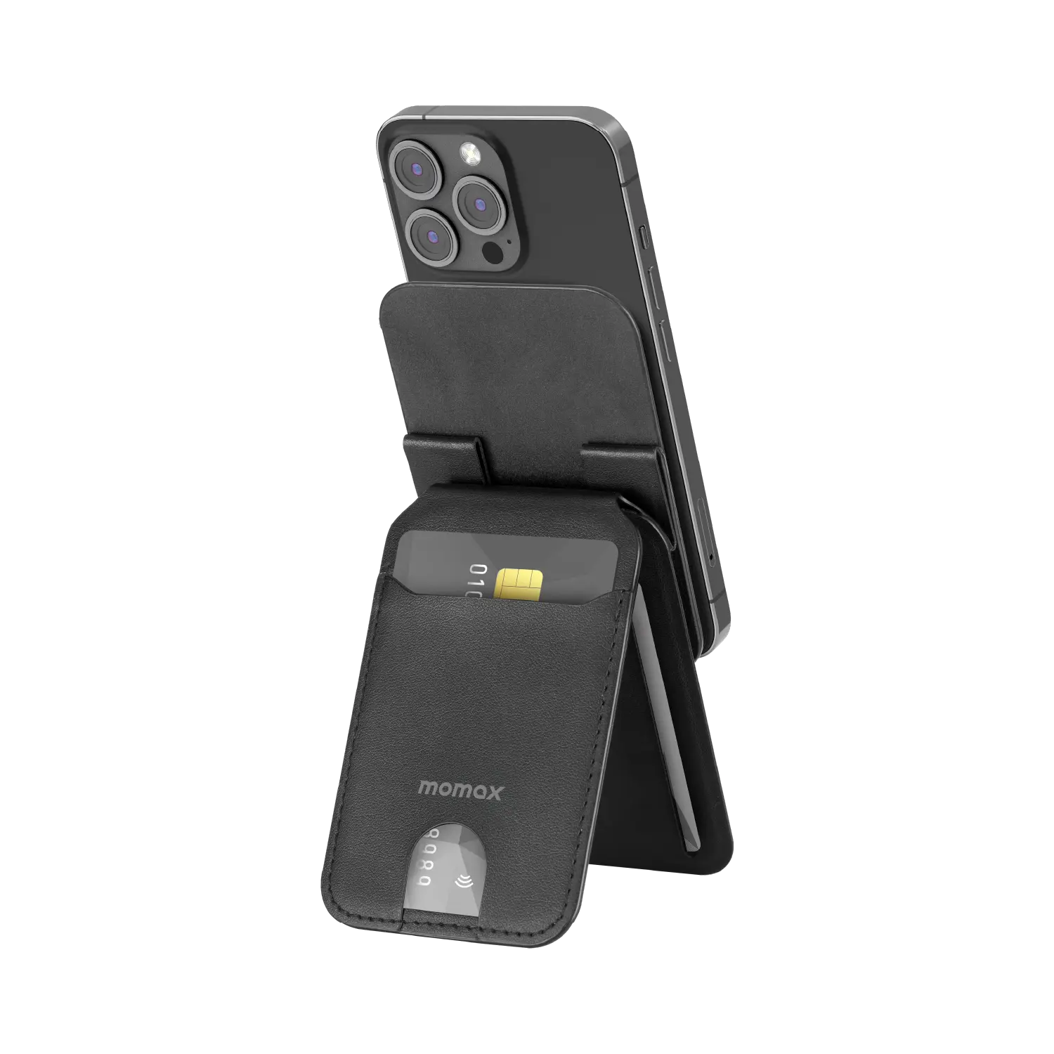 1-Wallet Magnetic Card Holder with Adjustable Stand - Image 4