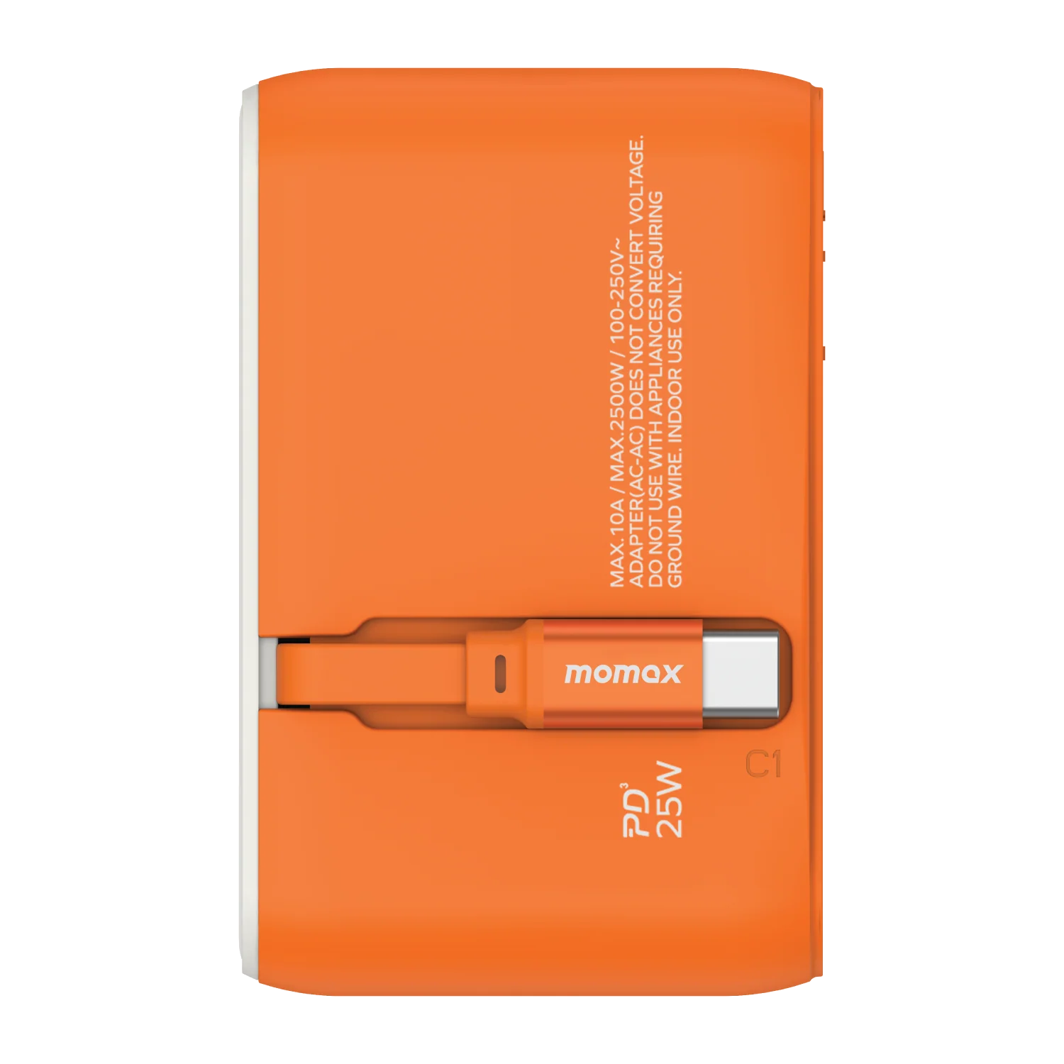 1-World+ 3-Port Travel Charger Built-In USB-C Cable 25W - Image 18