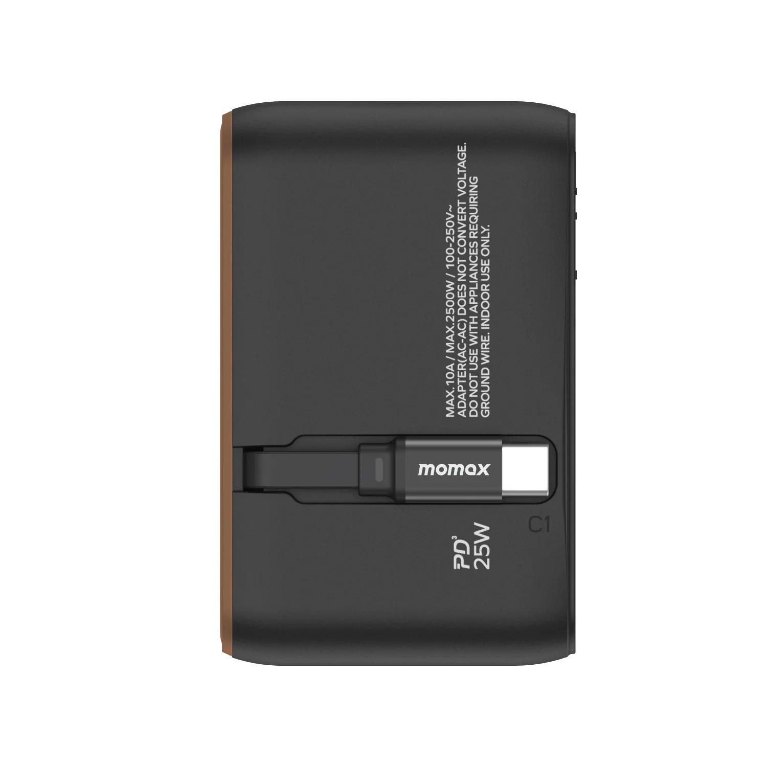 1-World+ 3-Port Travel Charger Built-In USB-C Cable 25W - Image 26