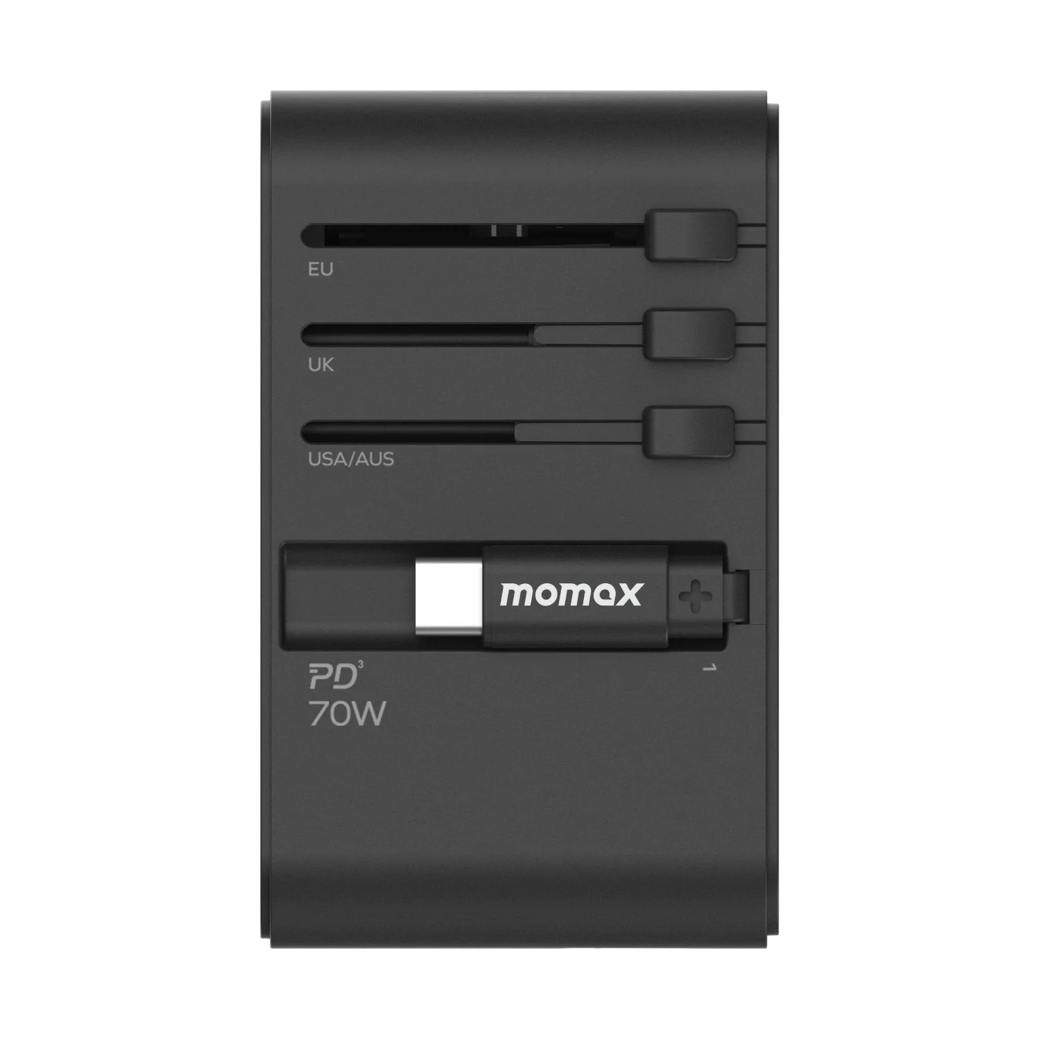 1-World+ 3-Port Travel GaN Charger With Built-in USB-C Cable 70W - Image 13