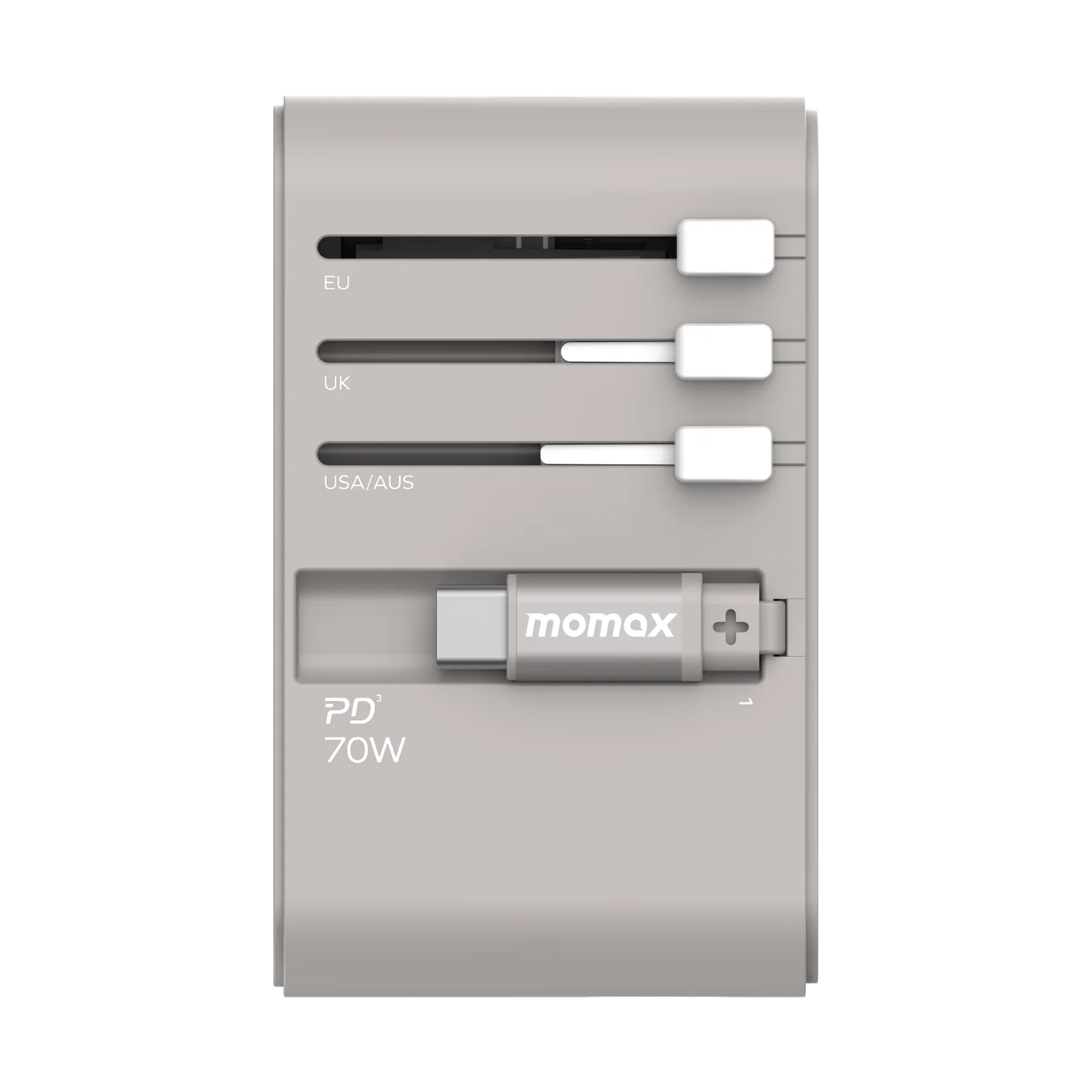 1-World+ 3-Port Travel GaN Charger With Built-in USB-C Cable 70W - Image 17