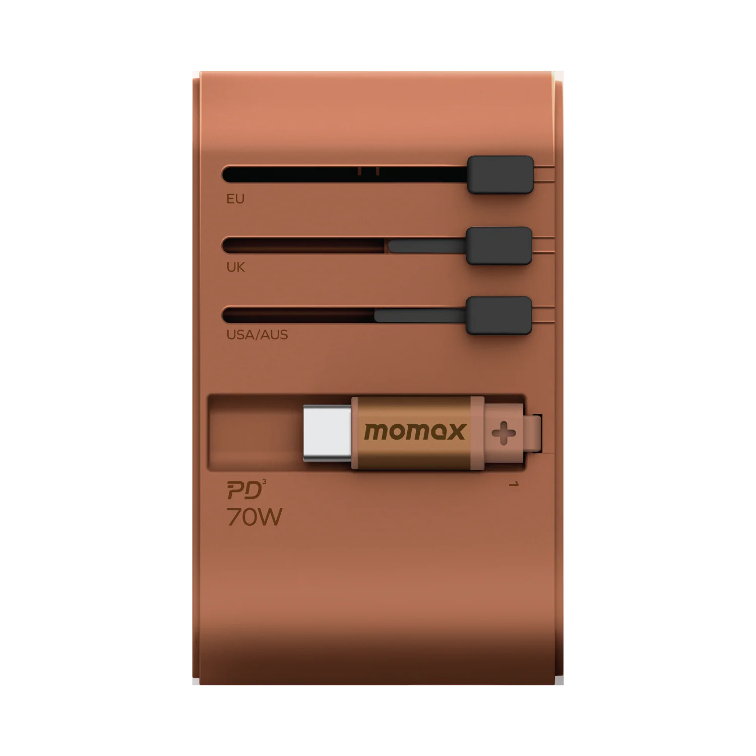 1-World+ 3-Port Travel GaN Charger With Built-in USB-C Cable 70W - Image 21