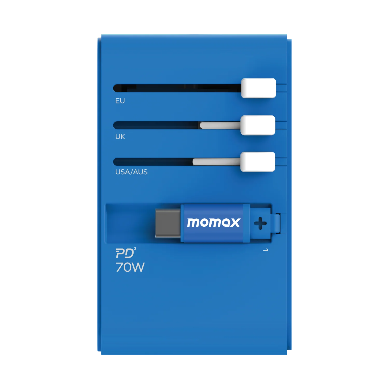 1-World+ 3-Port Travel GaN Charger With Built-in USB-C Cable 70W - Image 24