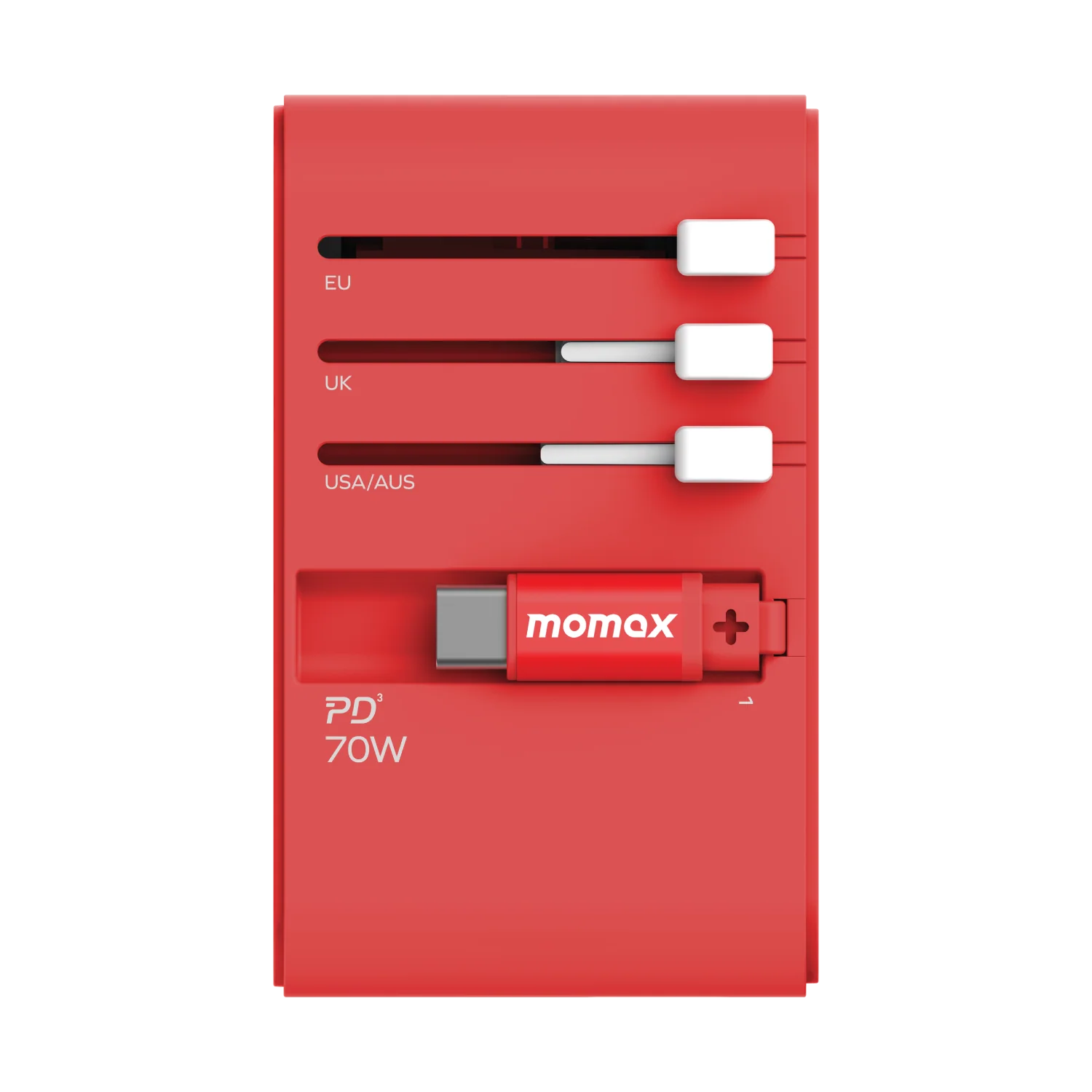 1-World+ 3-Port Travel GaN Charger With Built-in USB-C Cable 70W - Image 29