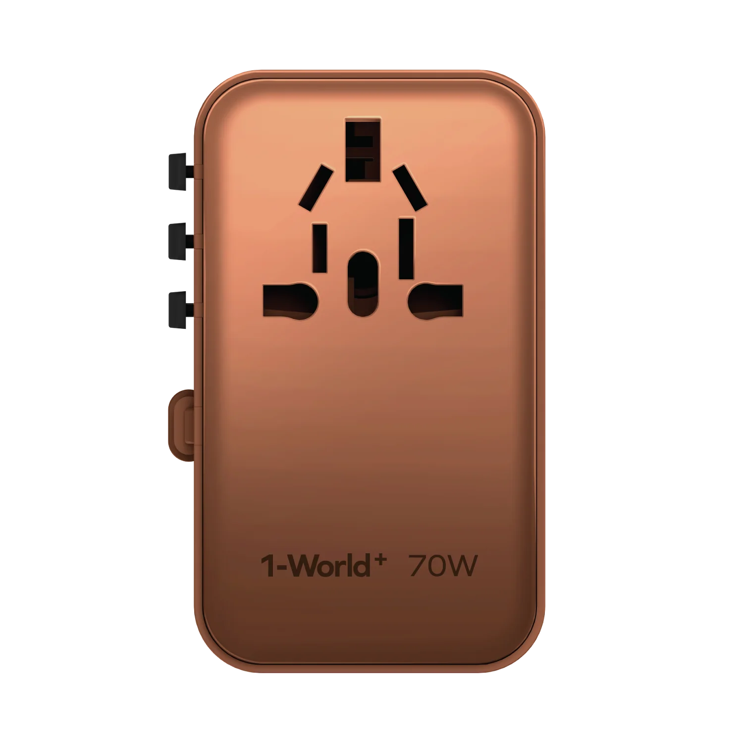 1-World+ 3-Port Travel GaN Charger With Built-in USB-C Cable 70W - Image 6