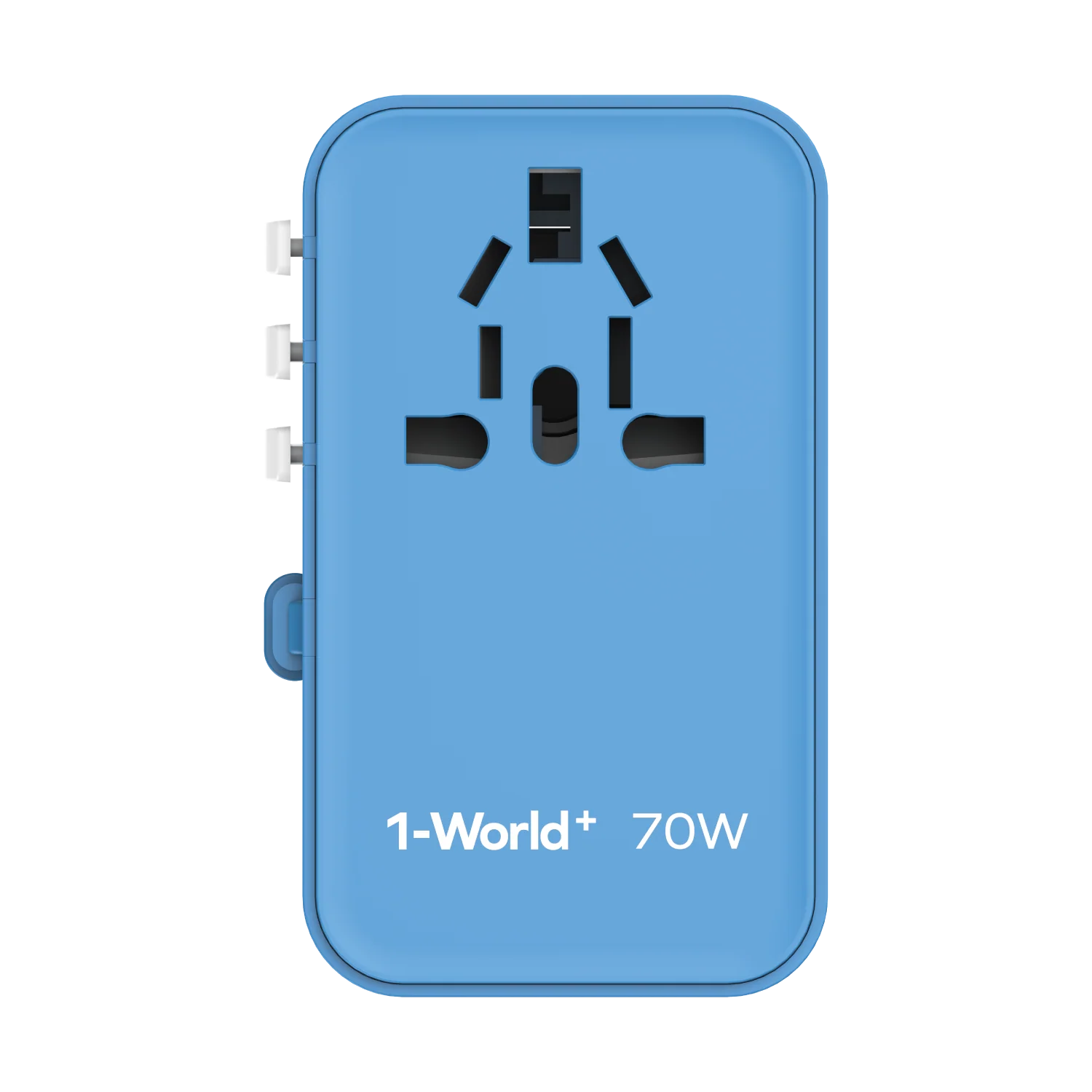 1-World+ 3-Port Travel GaN Charger With Built-in USB-C Cable 70W - Image 8