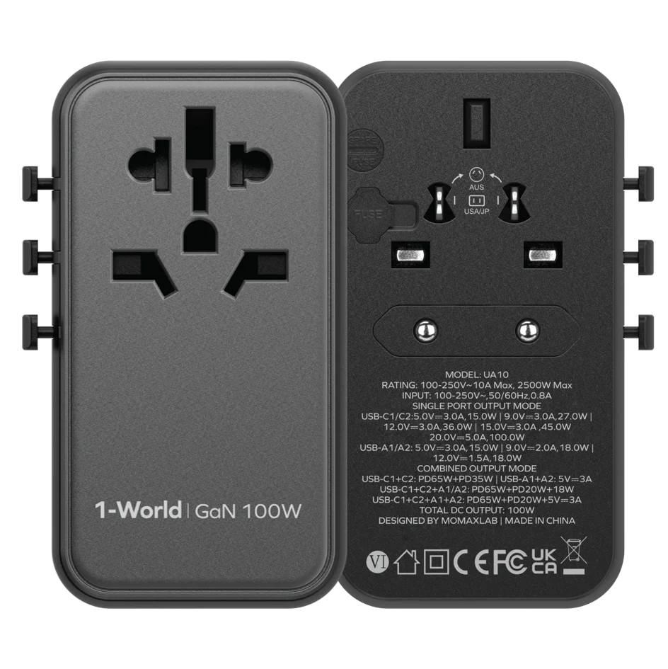 1-World Universal 4-Port Travel GaN Charger 100W - Image 3