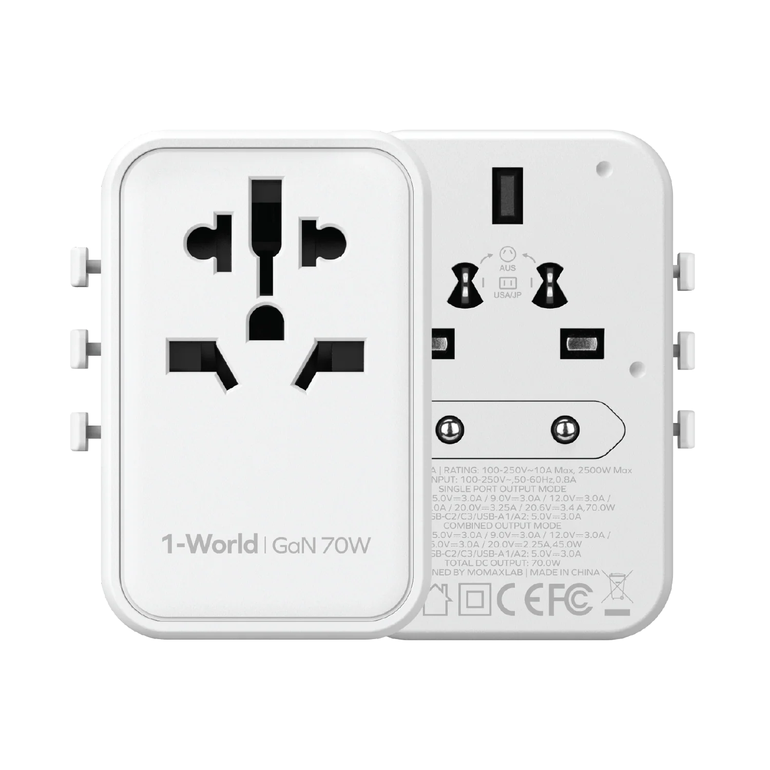 1-World Universal 5-Port Travel GaN Charger 70W - Image 8