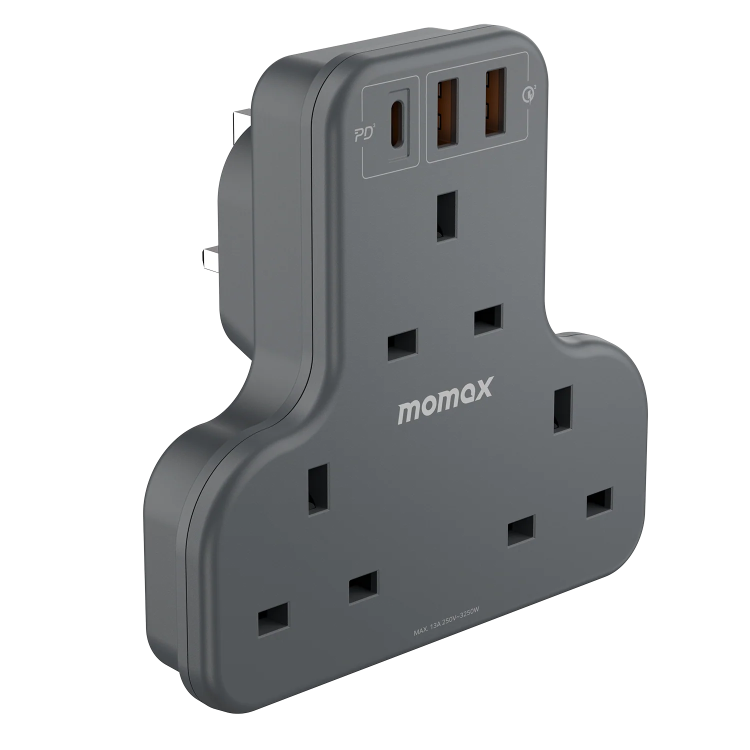 Oneplug 3-Outlet T-Shaped Extension Socket With USB
