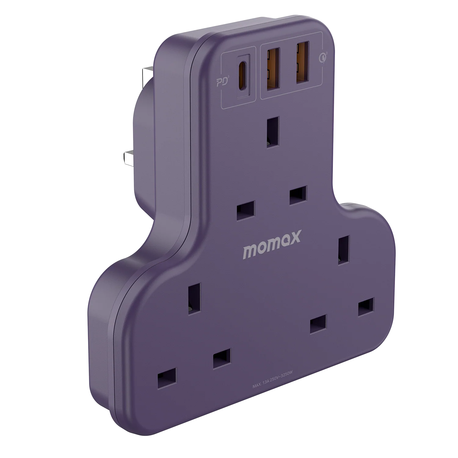 Oneplug 3-Outlet T-Shaped Extension Socket With USB - Image 2
