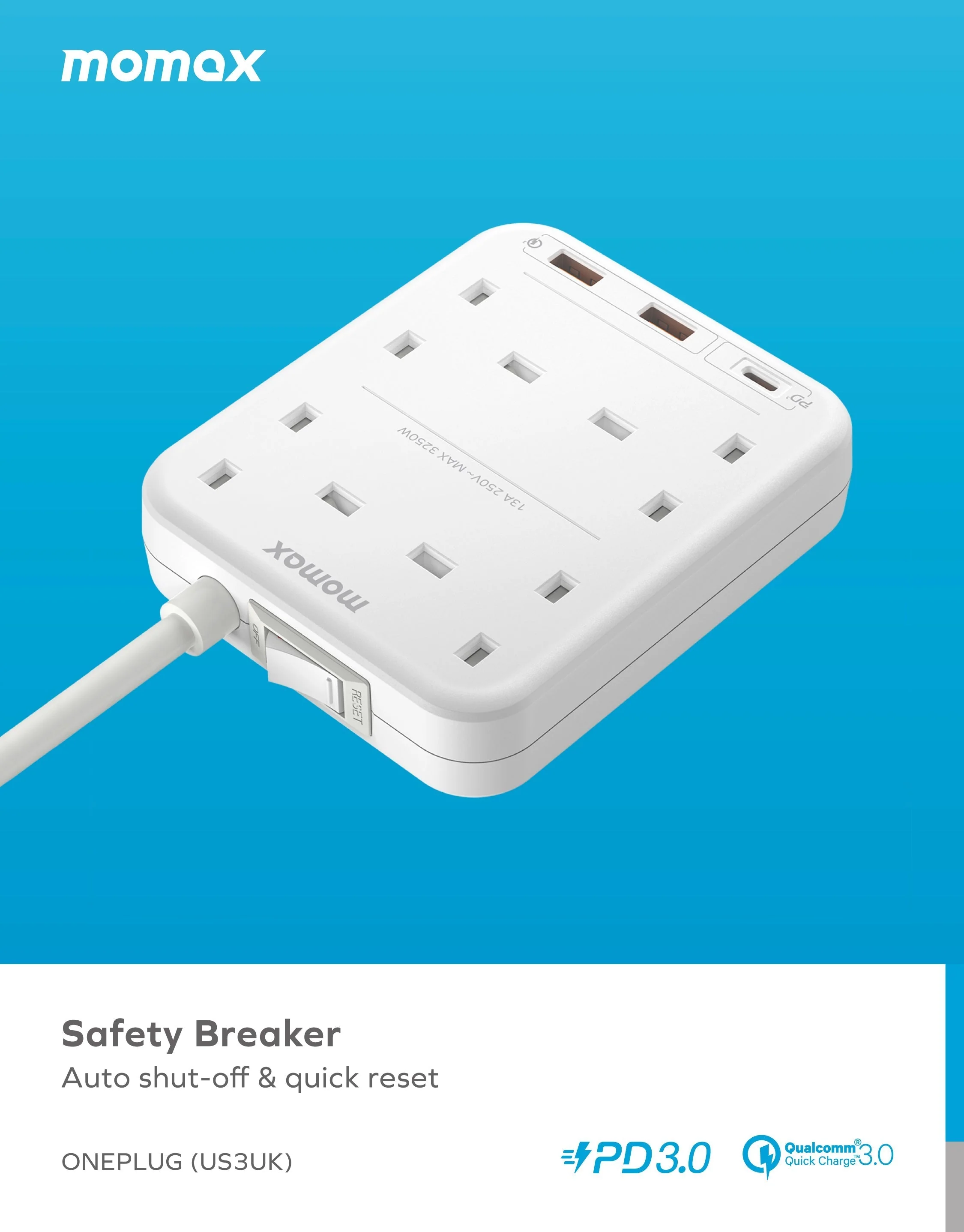 OnePlug 4 Outlet Power Strip With USB - Image 3
