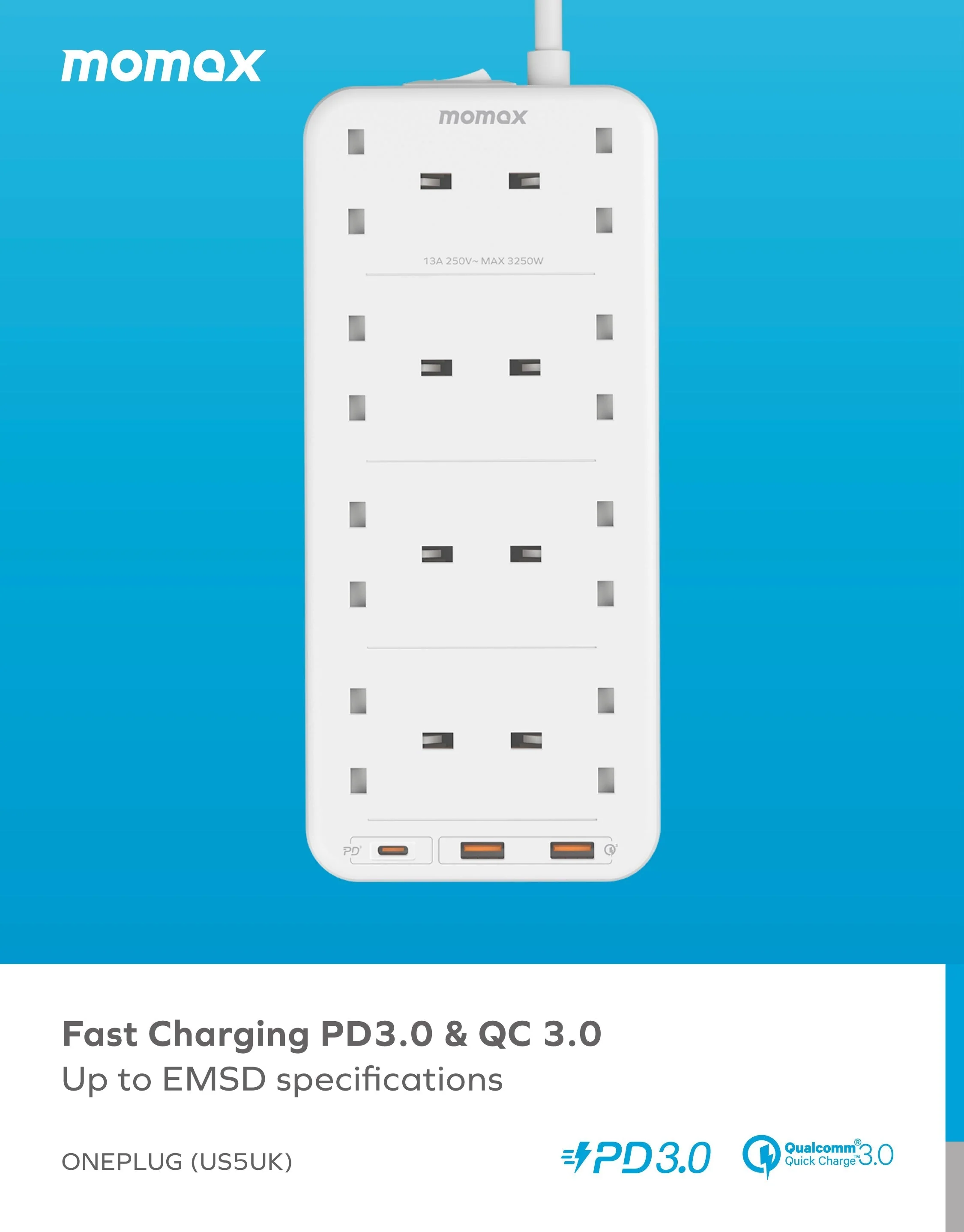 Oneplug 8-Outlet Power Strip With USB - Image 5