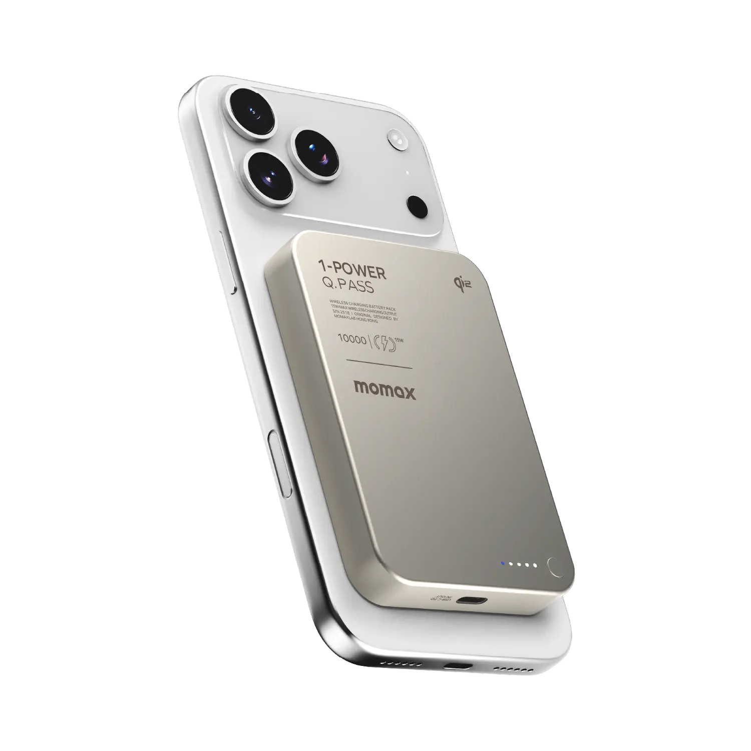 1-Power Q.Pass 10000mAh Qi2 Magnetic Wireless Battery Pack - Image 4